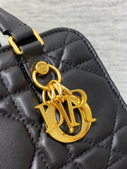 MINI GROOVE BAG 20 IN BLACK MACROCANNAGE LAMBSKIN 226487