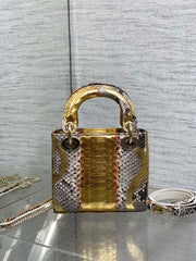 MINI 17 LADY BAG IN GOLDEN SNAKESKIN PATTERN LAMBSKIN