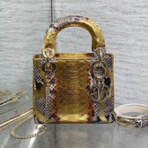 MINI 17 LADY BAG IN GOLDEN SNAKESKIN PATTERN LAMBSKIN