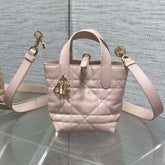 DIOR 25S ALWAYS MINI BAG 13 IN LIGHT PINK MACROCANNAGE CALFSKIN GOLD HARDWARE