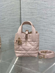 DIOR 25S ALWAYS MINI BAG 13 IN LIGHT PINK MACROCANNAGE CALFSKIN GOLD HARDWARE