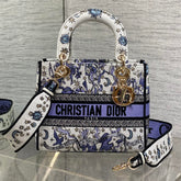 DIOR 25S SMALL LADY D-LITE BAG 24 IN PURPLE DIOR NIGHT OF DREAMS EMBROIDERY