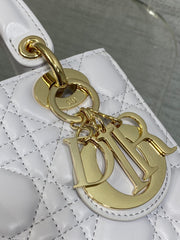 DIOR 25S LADY DIOR BAG 20 IN LILAC CANNAGE CALFSKIN GOLD HARDWRE