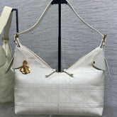 DIOR 25S VOYAGE BAG 34 IN IVORY FLAT MACROCANNAGE GRAINED CALFSKIN