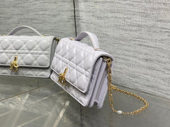 DIOR 25S DIOR TALK PHONE POUCH 21 IN PALE LILAC CALFSKIN GOLD HARDWRE