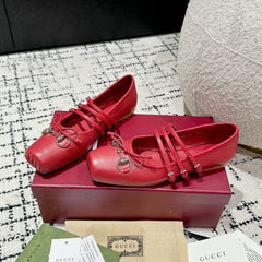 MARY JANE FLAT IN CRIMSON RED CALFSKIN