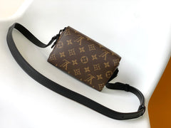 LV 25S STEAMER BAG 18 IN BROWN MONOGRAM MACASSAR CANVAS AND CALFSKIN