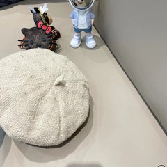 BERRET HAT IN WHITE CREAM TWEED 394274