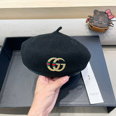 BERET HAT IN BLACK WOOL 406886