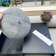 BERET HAT IN ASH GRAY WOOL 406885
