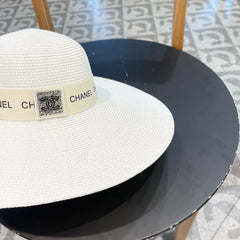 WIDE BRIM STRAW HAT WHITE 672707