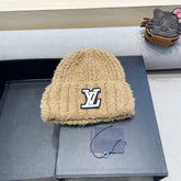 KNITTED BEANIE HAT IN CAMEL BEIGE WOOL 421266