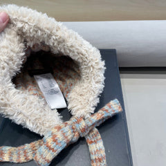 KNITTED BEANIE HAT IN COLORFUL WOOL WITH CUTE BEAR EARS 422497