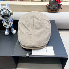 BERET RETRO HAT IN KHAKI BROWN CASHMERE 431369