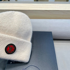 BEANIE HAT IN BEIGE WOOL AND RABBIT FUR 433474