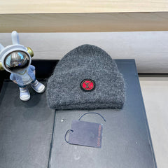 BEANIE HAT IN GRAY WOOL AND RABBIT FUR 433477