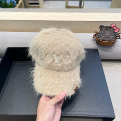 BASEBALL CAP IN BEIGE RABBIT FUR 434938