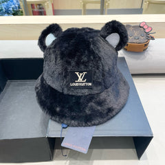 BUCKET HAT IN BLACK WOOL AND LAMB FUR 434939