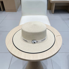 FLAT STRAW HAT IVORY 672723