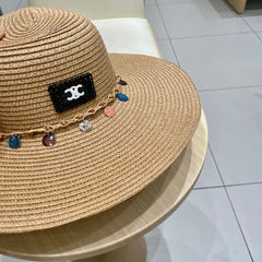 WIDE BRIM HAT MODEL 652183 IN NATURAL WOVEN STRAW