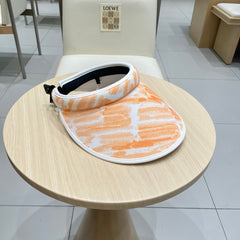 VISOR HAT MODEL 652202 IN ORANGE AND WHITE FABRIC