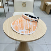 VISOR HAT MODEL 652202 IN ORANGE AND WHITE FABRIC