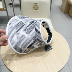 VISOR HAT MODEL 652204 IN GREY AND WHITE FABRIC