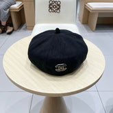 BERET HAT BLACK WITH LOGO 672662