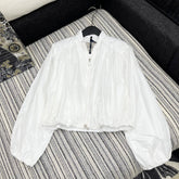 MONCLER ZIP-UP JACKET WITH STAND COLLAR IN WHITE 267977