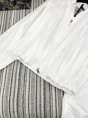 MONCLER ZIP-UP JACKET WITH STAND COLLAR IN WHITE 267977