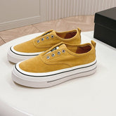 Double C Platform Biscuit Shoes Fabric Amber Yellow