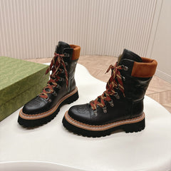 MARTIN ANKLE BOOTS IN BLACK EMBOSSED CALFSKIN MIX BROWN SUEDE