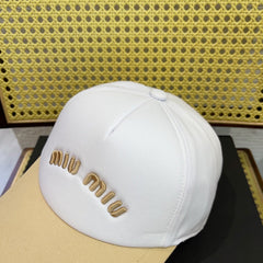 MM BASEBALL CAP IN WHITE MIX BEIGE FABRIC WITH LOGO EMBROIDERY