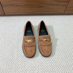 LUCO LOAFER WITH FRINGES IN COPPER BROWN SUEDE
