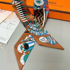 HERMES 25S SILK NECKERCHIEF 86 IN SILK 714345