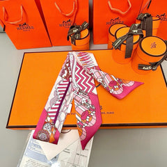 HERMES 25S SILK NECKERCHIEF 86 IN SILK 714347