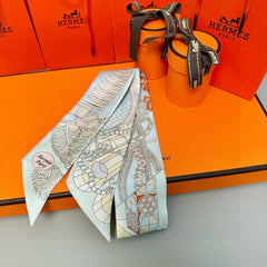 HERMES 25S SILK NECKERCHIEF 86 IN SILK 714349