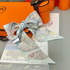 HERMES 25S SILK NECKERCHIEF 86 IN SILK 714349