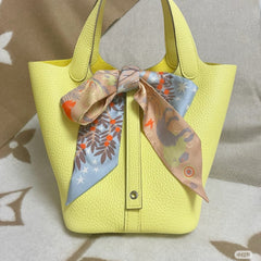 HERMES 25S SILK NECKERCHIEF 86 IN SILK 714350