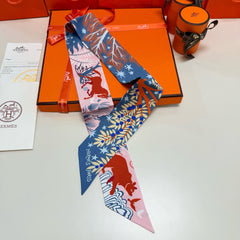 HERMES 25S SILK NECKERCHIEF 86 IN SILK 714351