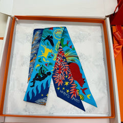 HERMES 25S SILK NECKERCHIEF 86 IN SILK 714353