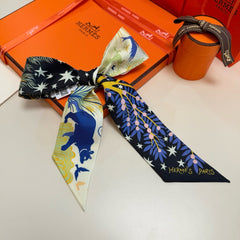 HERMES 25S SILK NECKERCHIEF 86 IN SILK 714354