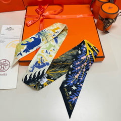 HERMES 25S SILK NECKERCHIEF 86 IN SILK 714354