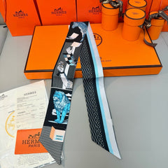 HERMES 25S SILK NECKERCHIEF 86 IN SILK 714361