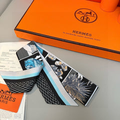 HERMES 25S SILK NECKERCHIEF 86 IN SILK 714361