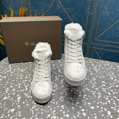 LP WINTER NUAGES HIGH SNEAKERS WHITE LAMBSKIN