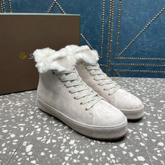 LP WINTER NUAGES HIGH SNEAKERS WHITE LAMBSKIN