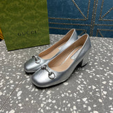 HIGH PUMP 55MM IN SILVER SHEEPSKIN