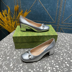 HIGH PUMP 55MM IN SILVER SHEEPSKIN