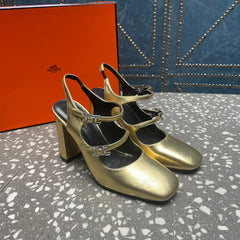 JACKIE 80 MM PUMP IN LIGHT GOLD CALFSKIN
